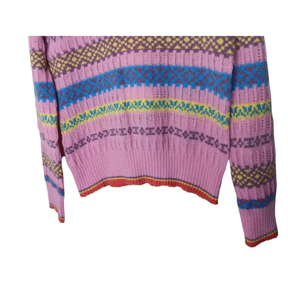 New Easel Los Angeles Fair Isle Knit Sweater Small Multicolor Soft Pullover - Picture 3 of 13